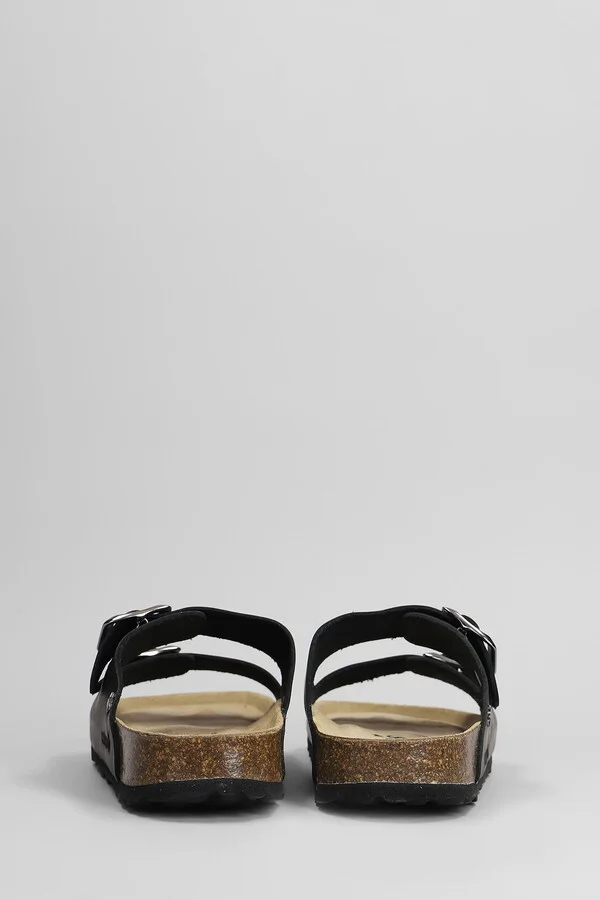 Amalia Flats In Black Leather - Image 4