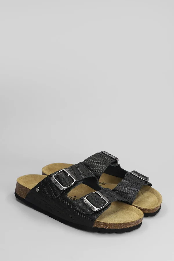 Amalia Flats In Black Leather - Image 2