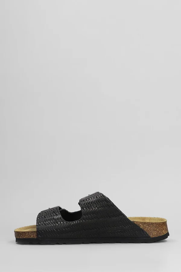 Amalia Flats In Black Leather - Image 3