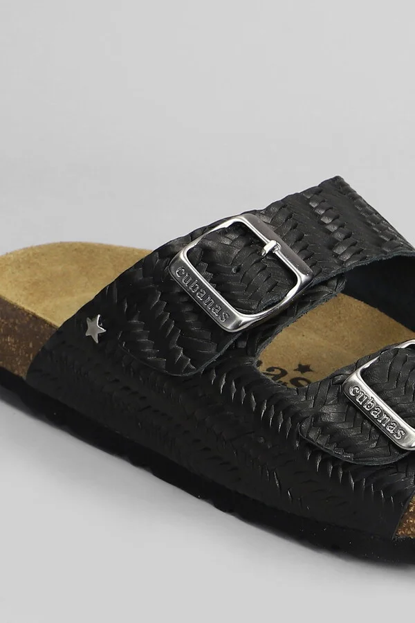 Amalia Flats In Black Leather - Image 5
