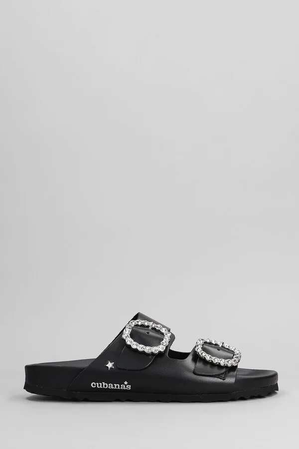 Amalia Flats In Black Leather