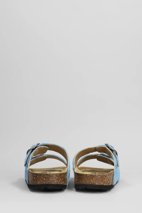 Amalia Flats In Cyan Pony Skin - Image 4
