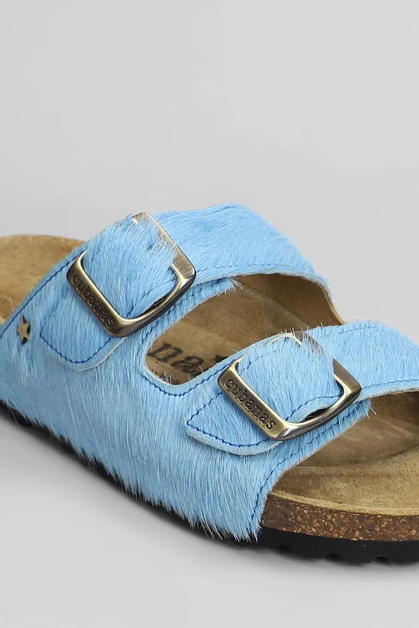 Amalia Flats In Cyan Pony Skin - Image 5