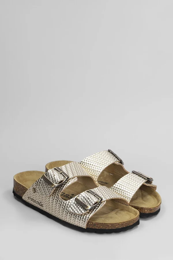 Amalia Flats In Gold Leather - Image 2