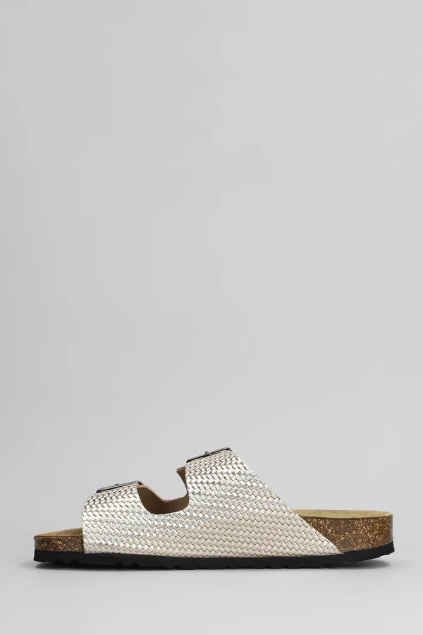 Amalia Flats In Gold Leather - Image 3