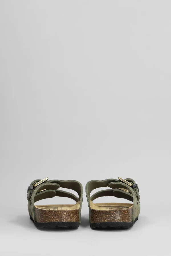 Amalia Flats In Green Suede - Image 4