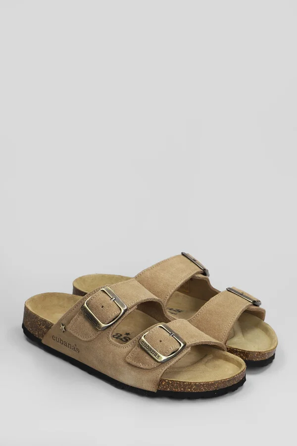 Amalia Flats In Taupe Suede - Image 2
