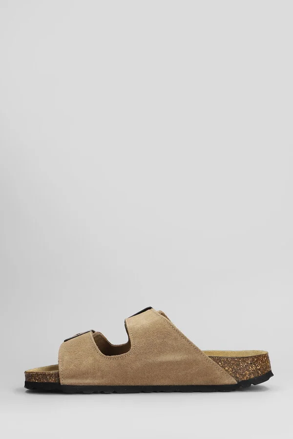 Amalia Flats In Taupe Suede - Image 3