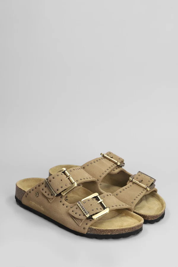 Amalia Flats In Taupe Suede - Image 2