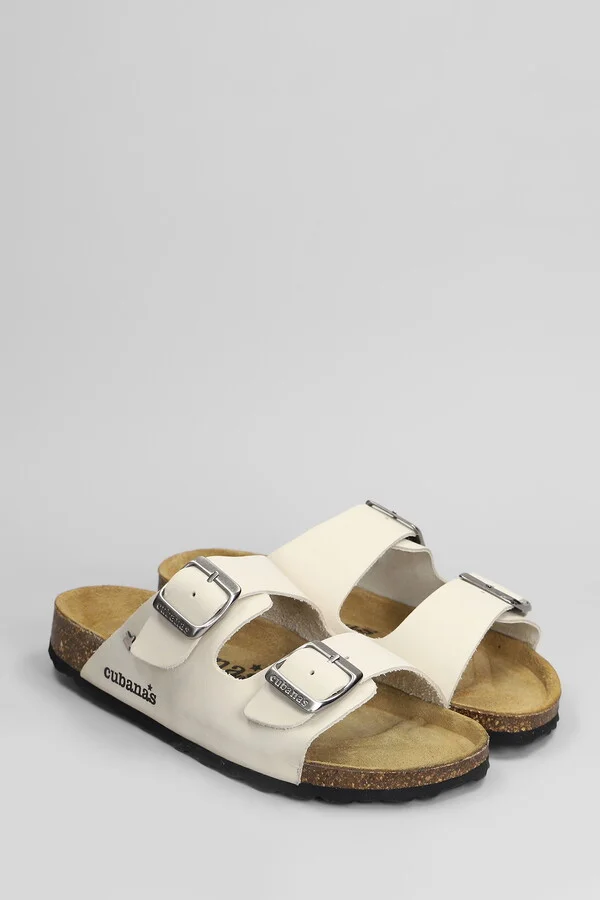 Amalia Flats In White Leather - Image 2
