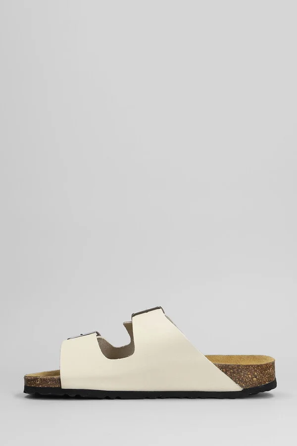 Amalia Flats In White Leather - Image 3