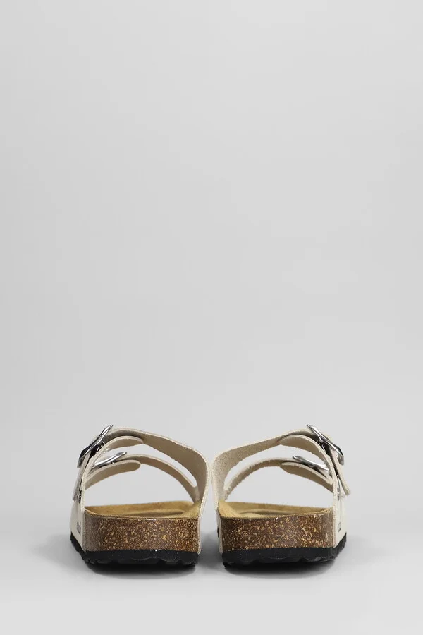 Amalia Flats In White Leather - Image 4