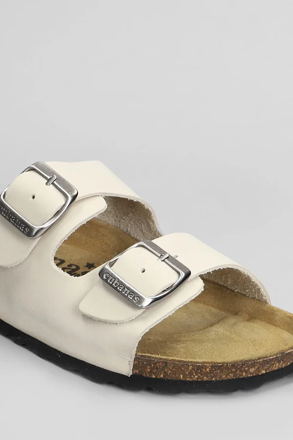 Amalia Flats In White Leather - Image 5