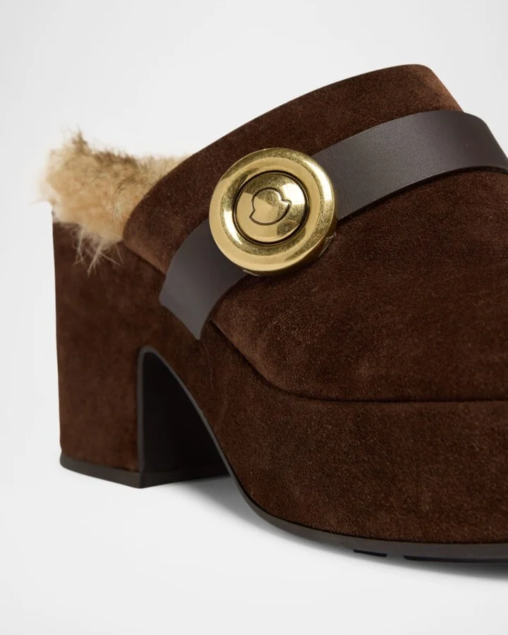 Amalia Shearling-Lined Suede Mules - Image 5