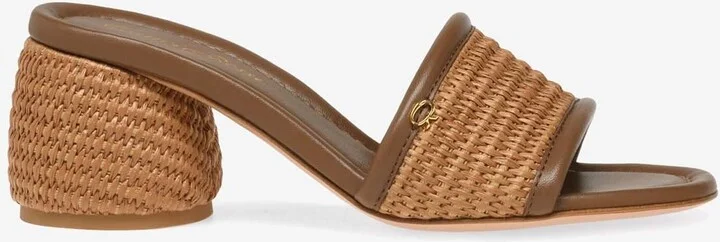 Amami 60 Leather and Raffia Sandals