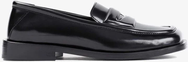 Amanda Square-Toe Leather Loafers
