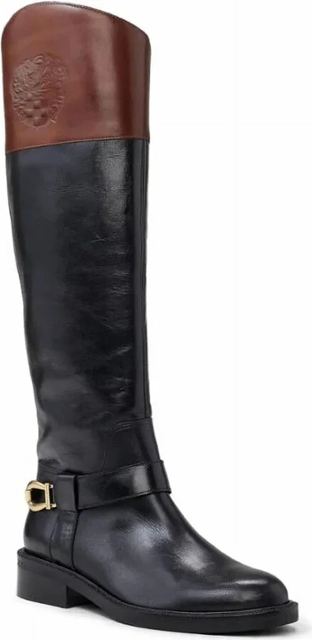 Amanyir Boots Women's US 7 Black Leather Knee-High Riding ZPO3524