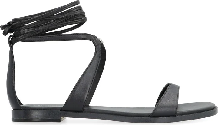 Amara Leather Flat Sandals - Image 2