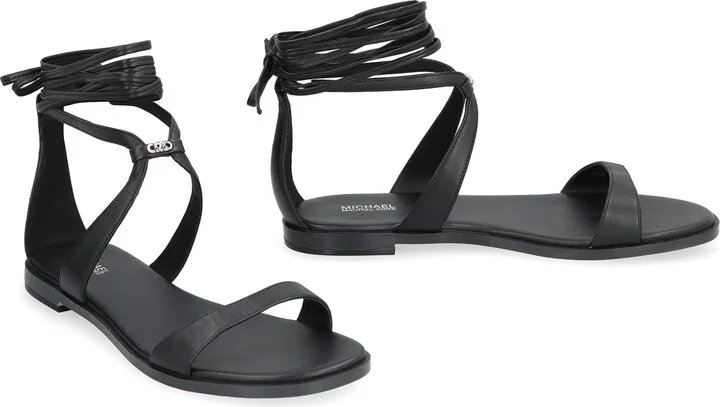 Amara Leather Flat Sandals - Image 3