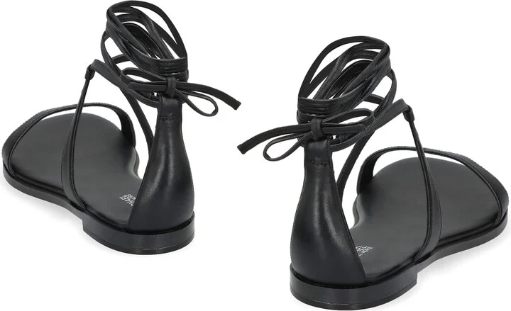Amara Leather Flat Sandals - Image 4