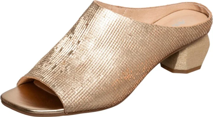 Amara Metallic Leather Kitten Heel Sandal