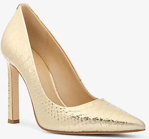 Amara Metallic Snake Embossed Leather Pump
