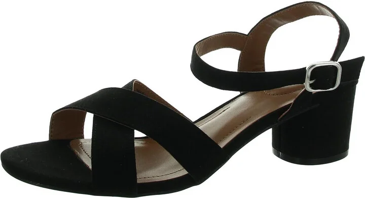 AMARISS Womens Criss-Cross Velveteen Ankle Strap