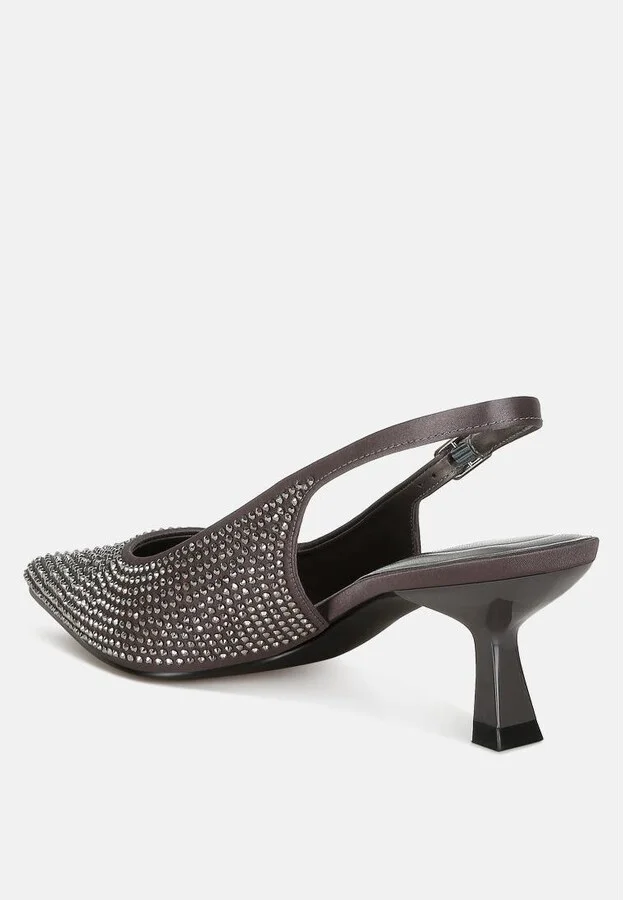 Amashi Rhinestones Embellished Slingback Sandals - Image 2