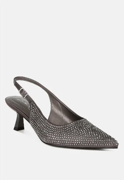 Amashi Rhinestones Embellished Slingback Sandals Women