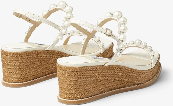 Amatuus 60 Pearls and Crystal Wedge Sandals - Image 2