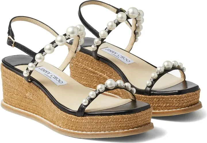 Amatuus pearl-embellished 60mm wedge espadrilles - Image 2