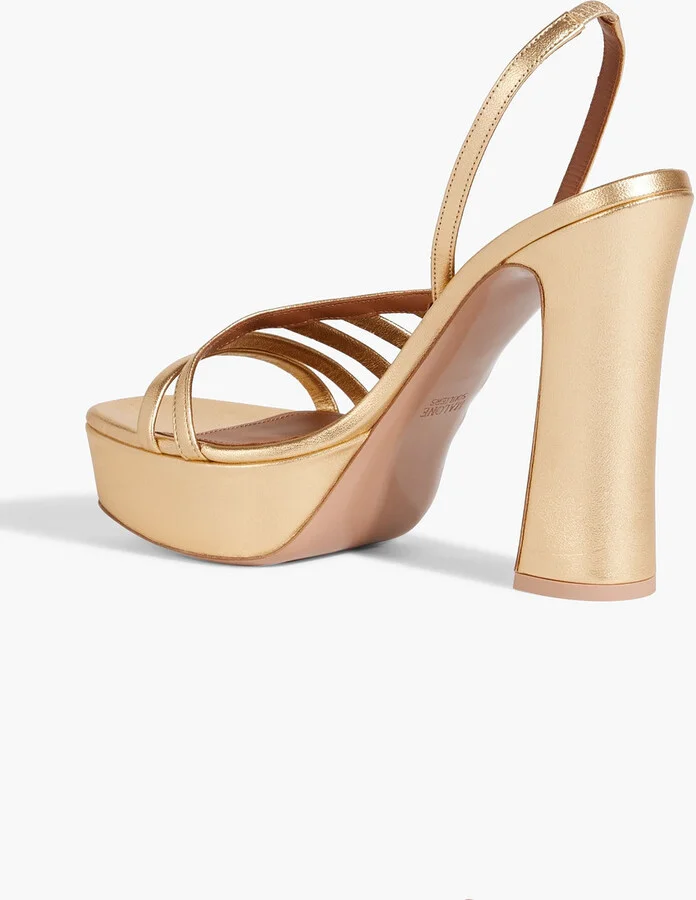 Amaya 125 metallic leather platform slingback sandals - Image 3