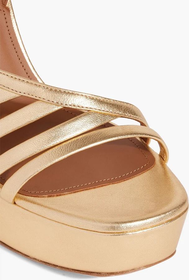 Amaya 125 metallic leather platform slingback sandals - Image 4