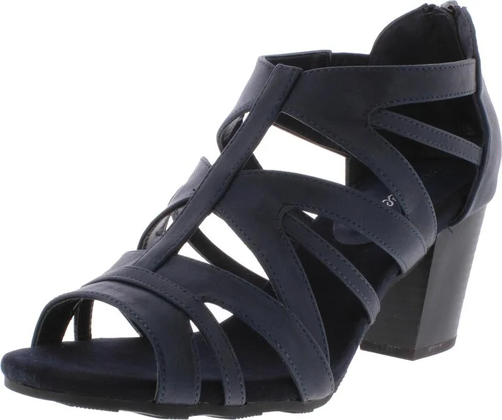 Amaze Womens Faux Leather Caged Heel Sandals