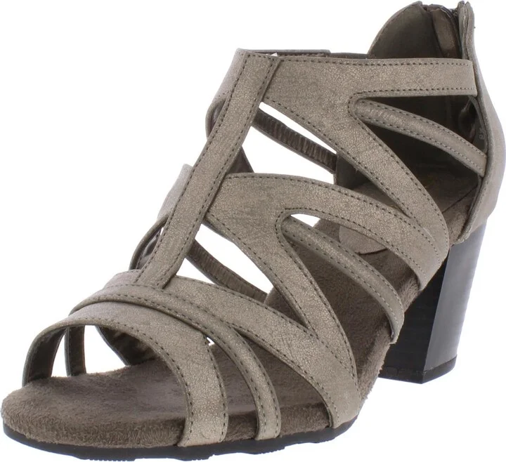 Amaze Womens Faux Leather Metallic Dress Sandals