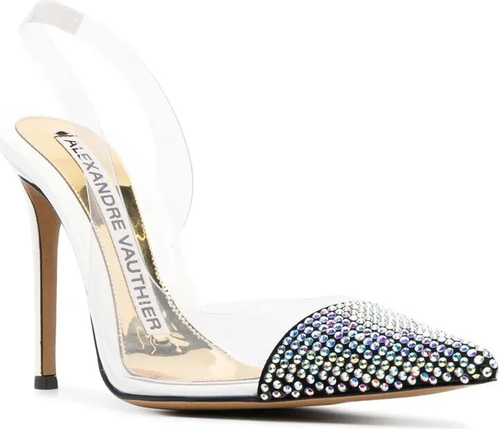 Amber Ghost 100mm crystal-embellished stiletto pumps - Image 2