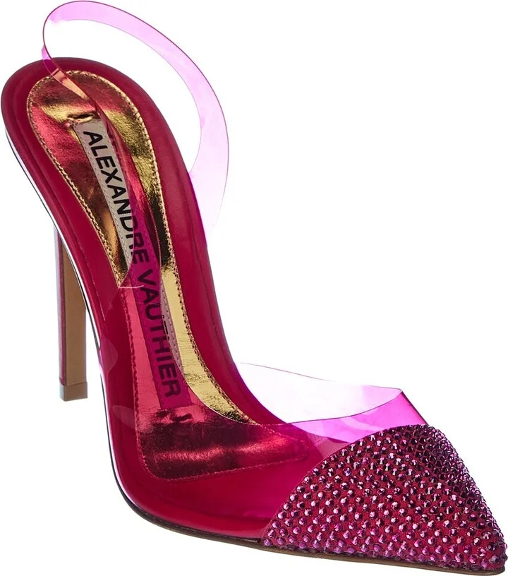 Amber Ghost Cry 100 Vinyl & Leather Slingback Pump
