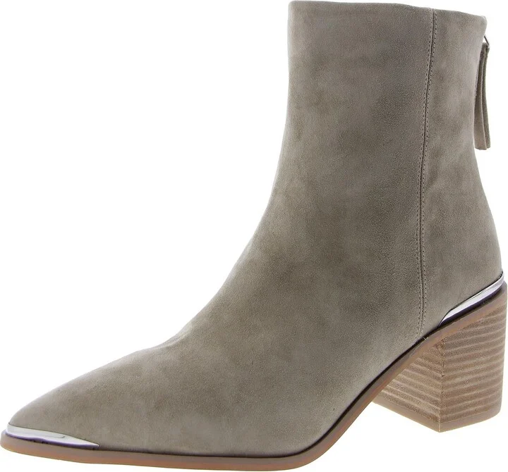 Amber Womens Suede Block Heel Ankle Boots