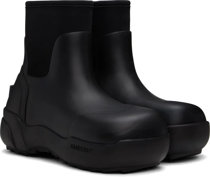 AMBUSH Black Rubber Boots - Image 4