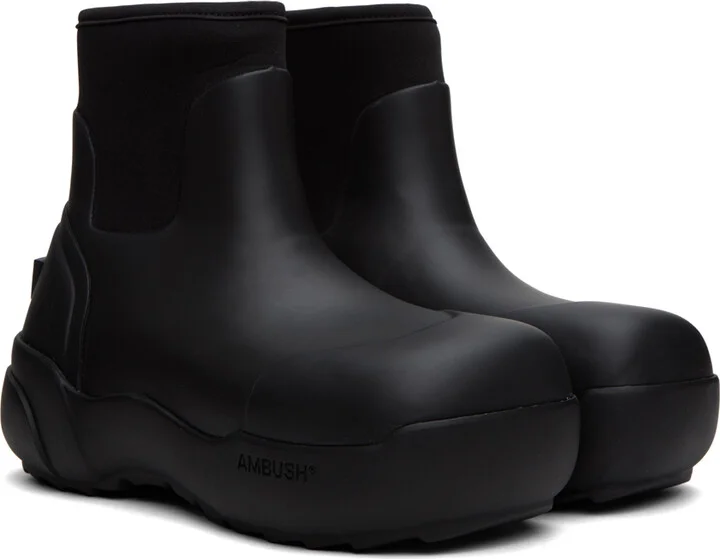 AMBUSH Black Rubber Boots - Image 4