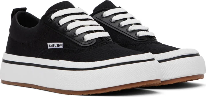 AMBUSH Black Vulcanized Lace Up Sneakers - Image 4