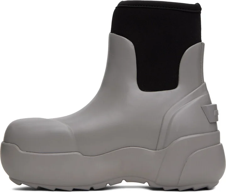 AMBUSH Gray & Black Square Toe Boots - Image 3