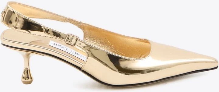 Amel 50 Metallic Leather Slingback Pumps