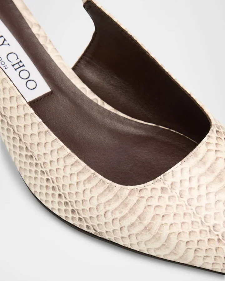 Amel 50 Printed Leather Slingback Pumps - Image 4