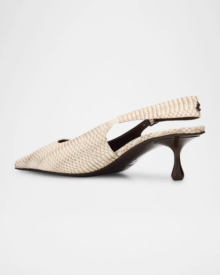 Amel 50 Printed Leather Slingback Pumps - Image 6