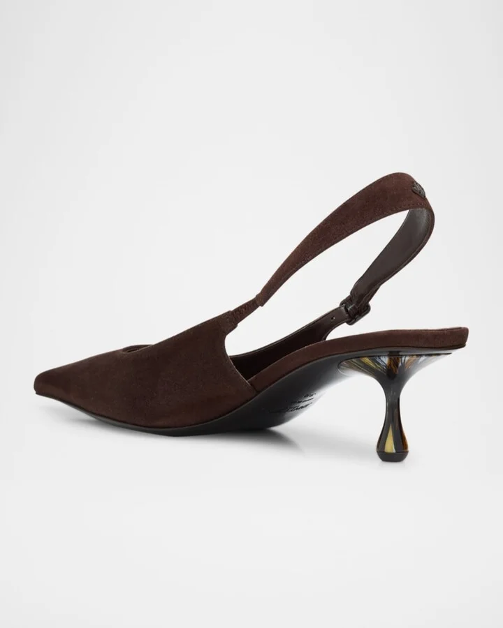 Amel 50 Suede Slingback Pumps - Image 3