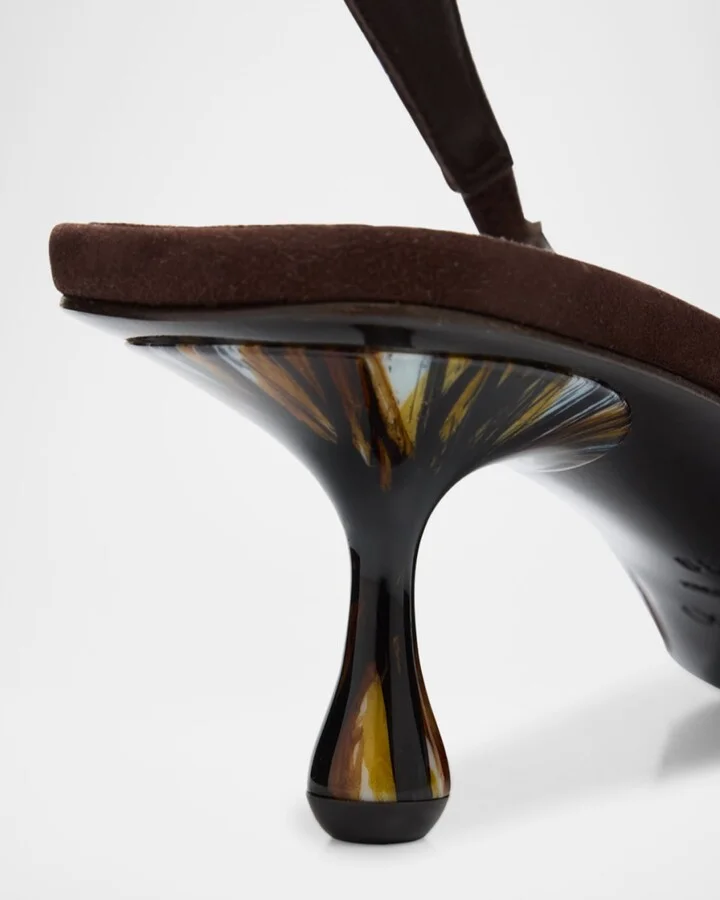 Amel 50 Suede Slingback Pumps - Image 4