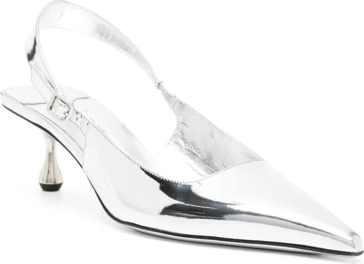 Amel 50mm metallic-leather pumps - Image 2