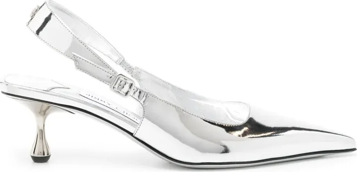 Amel 50mm metallic-leather pumps