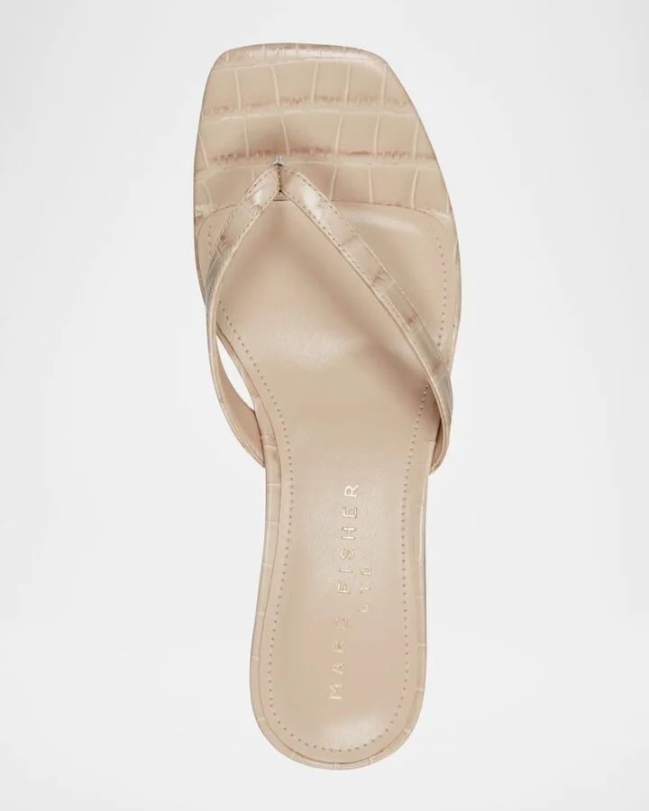 Amele Croco Kitten Thong Slide Sandals - Image 3